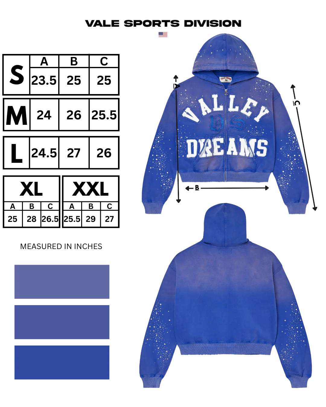 CLASSICO ZIP UP HOODIE [SAPPHIRE] - Image 3